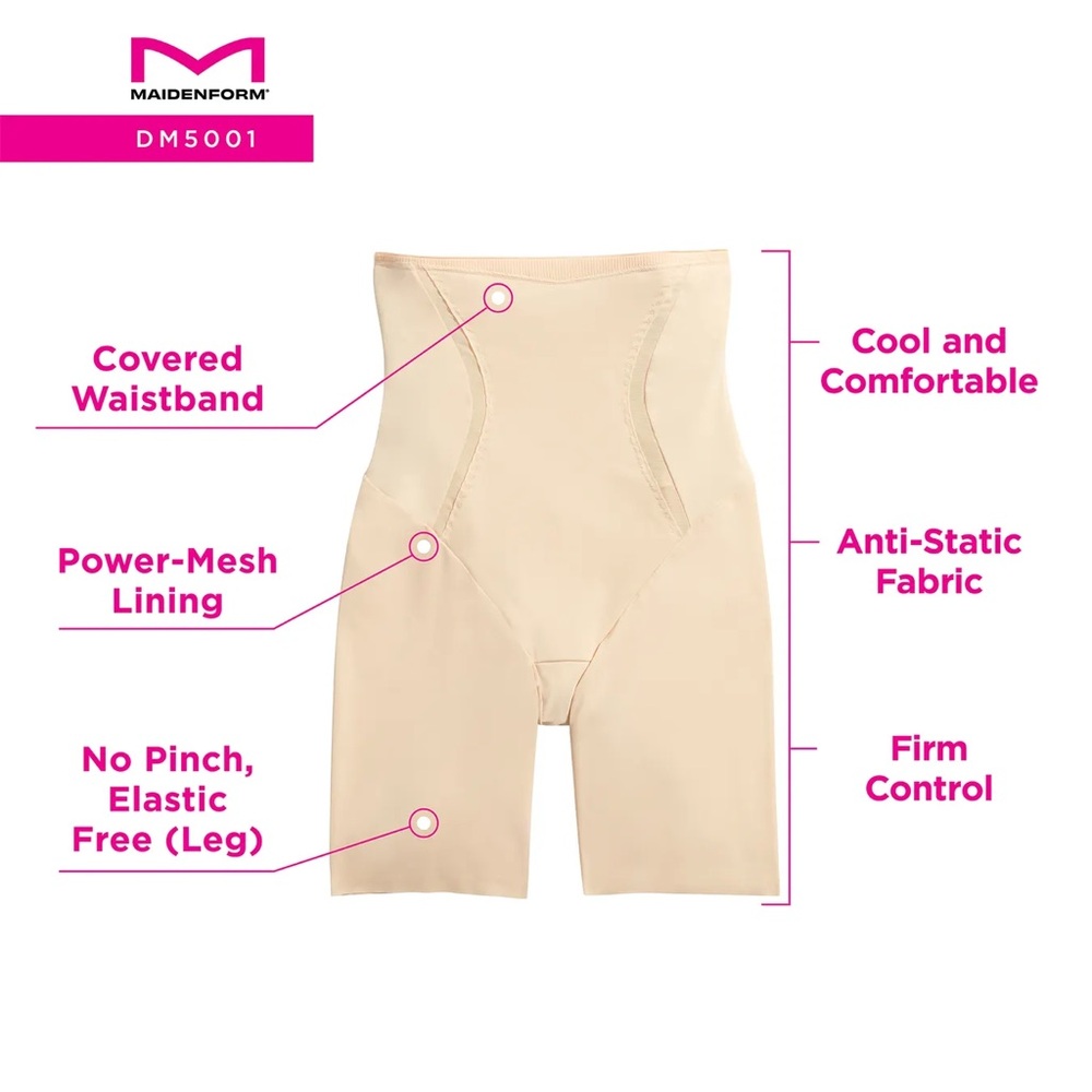 Maidenform High Waist Thigh Slimmer Shapewear Size Small - Picture 4 of 10